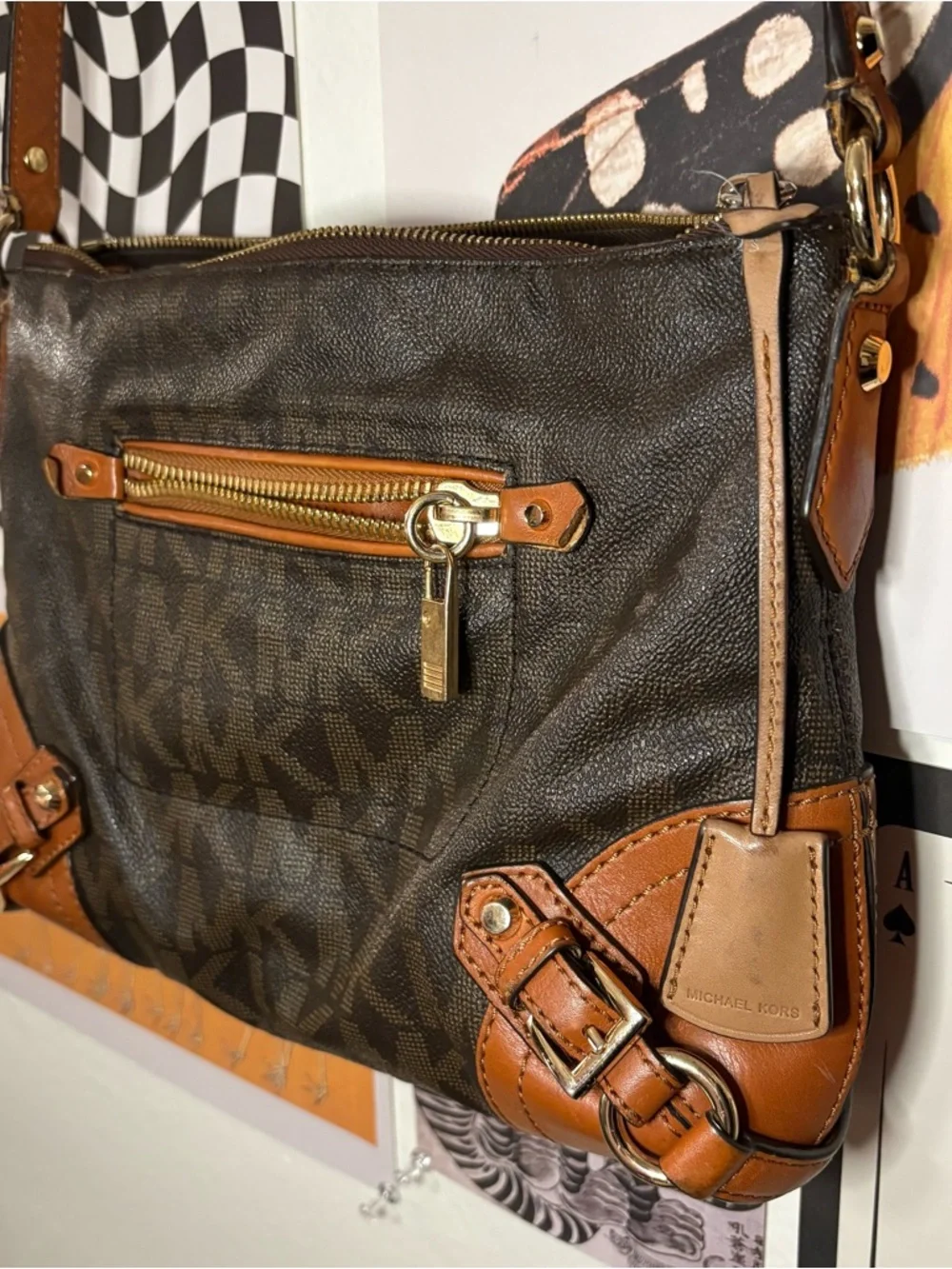 Michael Kors Brown & Tan Crossbody Bag - Picture 4 of 10